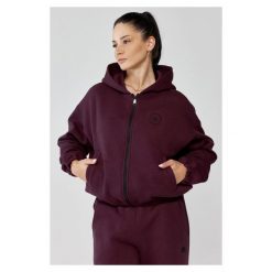 Damska bluza sportowa oversize Rough Radical Trip Hoodie Zip. Czerwone bluzy ROUGH RADICAL, bez wzorów, bez kaptura. Za 175.92 zł.