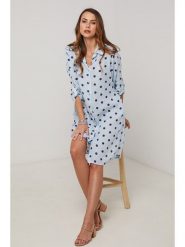 Lin Passion Lniana sukienka w kolorze błękitnym rozmiar: 38/40. Niebieskie sukienki Lin Passion, na co dzień, bez wzorów, ze lnu, klasyczne, bez kołnierzyka, bez ramiączek, midi, proste. Za 173.99 zł.