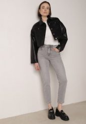 Szare Bawełniane Jeansy Regular Fit z Elastycznego Denimu Timarose. Szare jeansy Born2be, l, bez wzorów. Za 119.99 zł.