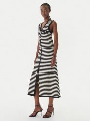 LOLA CASADEMUNT Sukienka dzianinowa MS2616002 Czarny Regular Fit. Czarne sukienki LOLA CASADEMUNT, m, bez wzorów, z dzianiny, bez kołnierzyka, bez ramiączek. Za 712.99 zł.