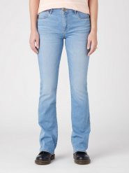 Wrangler Dżinsy "Brooklyn" - Bootcut fit - w kolorze błękitnym rozmiar: W31/L30. Niebieskie jeansy Wrangler, l, z aplikacjami. Za 230.45 zł.