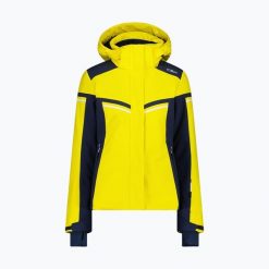 Kurtka narciarska damska CMP 35W0196 Zip Hood. Żółte kurtki narciarskie CMP, bez wzorów, bez kaptura, narciarskie. Za 769.99 zł.