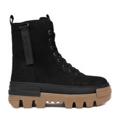 Trzewiki G-Star Raw. Czarne botki G-Star Raw, bez wzorów, bez obcasa, na płaskiej podeszwie, bez zapięcia. Za 399.99 zł.