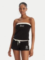 Juicy Couture Top Applique Terry JCWSC126314 Czarny Slim Fit. Czarne topy Juicy Couture, xl, bez wzorów, z bawełny, bez kołnierzyka, bez ramiączek. Za 199.99 zł.