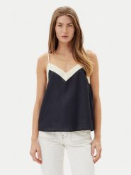 Vero Moda Top Denise 10329790 Czarny Regular Fit. Czarne topy Vero Moda, m, bez wzorów, z wiskozy, bez kołnierzyka, bez ramiączek. Za 89.99 zł.