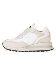 Pepe Jeans FOOTWEAR Skórzane sneakersy w kolorze beżowo-białym na koturnie rozmiar: 39. Białe trampki Pepe Jeans FOOTWEAR, bez wzorów, z jeansu, bez zapięcia. Za 153.71 zł.