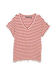 Vero Moda Koszulka w kolorze czerwono-białym rozmiar: L. Białe bluzki Vero Moda, l, bez wzorów, bez kołnierzyka, bez ramiączek. Za 61.46 zł.