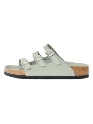 Birkenstock Klapki "Florida" w kolorze turkusowym rozmiar: 38. Niebieskie klapki Birkenstock, bez wzorów, z otwartym noskiem, bez obcasa. Za 485.44 zł.