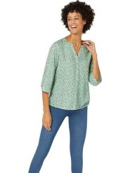 WITT WEIDEN Bluzka w kolorze zielono-białym rozmiar: 50. Zielone bluzki WITT WEIDEN, bez wzorów, z wiskozy, bez kołnierzyka, bez ramiączek. Za 52.79 zł.