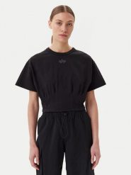 Alpha Industries T-Shirt Waisted 148070 Czarny Regular Fit. Czarne t-shirty Alpha Industries, xs, bez wzorów, z bawełny, bez kołnierzyka, bez ramiączek. Za 99.99 zł.