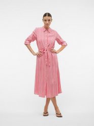 Vero Moda Sukienka "Ilisa" w kolorze różowo-białym rozmiar: XS. Białe sukienki Vero Moda, xs, bez wzorów, z tkaniny, bez kołnierzyka, bez ramiączek, maxi. Za 74.81 zł.