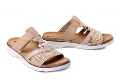 INBLU FA-07 026 piaskowy, klapki damskie. Brązowe klapki Inblu, bez wzorów, bez obcasa. Za 104.90 zł.