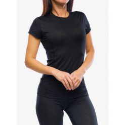 Koszulka merino damska Sensor Merino Air Tee SS. Czarne koszulki sportowe Sensor, bez wzorów, bez ramiączek. Za 260.99 zł.