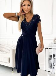 Sukienka Model Linda 381-4 Navy - Numoco. Niebieskie sukienki Numoco, l, bez wzorów, z elastanu, bez kołnierzyka, bez ramiączek, mini. Za 459.16 zł.
