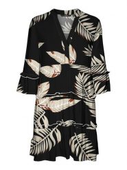 Vero Moda Sukienka w kolorze czarno-beżowym rozmiar: XS. Brązowe sukienki Vero Moda, xs, bez wzorów, z wiskozy, bez kołnierzyka, bez ramiączek, mini. Za 77.45 zł.
