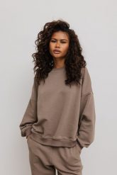 Bluza damska o kroju regular fit w kolorze GRAY TAUPE- PHENIX. Szare bluzy Marsala, uniwersalny, bez wzorów, z bawełny, bez kaptura. Za 279.90 zł.