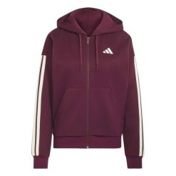 Bluza Adidas Sport W 3S Fl Fz Hd Damskie. Czerwone bluzy Adidas, l, bez wzorów, z bawełny, z kapturem. Za 335.99 zł.
