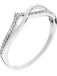 L instant d Or Złoty pierścionek "Envol" z cyrkoniami rozmiar: 48. Szare pierścionki L instant d Or, z cyrkonią, złote. Za 869.99 zł.