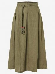 More & More Lniana spódnica w kolorze khaki rozmiar: 44. Brązowe spódnice More & More, bez wzorów, ze lnu, midi, rozkloszowane. Za 99.95 zł.