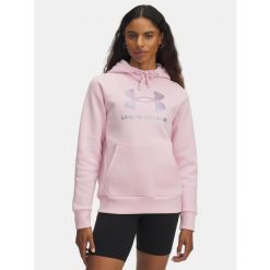 Bluza Damska Z Kapturem Under Armour Różowa Rival Feelce Shimmer Hoddy. Czerwone bluzy Under Armour, bez wzorów, z kapturem. W wyprzedaży za 170.32 zł.