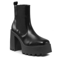 Botki Altercore. Czarne botki Altercore, bez wzorów, bez obcasa, na słupku, bez zapięcia. Za 319.99 zł.