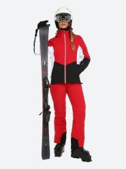 Fischer Kurtka narciarska "Stella" w kolorze czerwono-czarno-białym rozmiar: XL. Białe kurtki narciarskie FISCHER, xl, bez wzorów, bez kaptura, narciarskie. Za 709.99 zł.