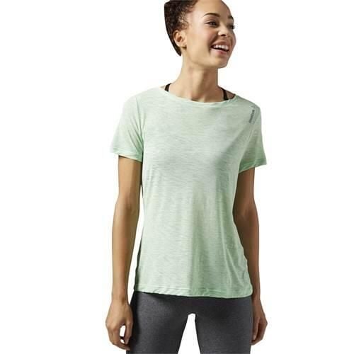 Koszulka sportowa damska Reebok Wor Light Slub Tee. Zielone koszulki sportowe Reebok, bez wzorów, bez ramiączek. Za 138.00 zł.