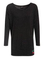 Pussy Deluxe Koszulka "Little Dots" w kolorze czarnym rozmiar: S. Czarne bluzki Pussy Deluxe, s, bez wzorów, bez kołnierzyka, bez ramiączek. Za 57.06 zł.