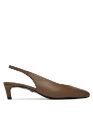 Gino Rossi Sandały LILY-118324 Brązowy. Brązowe sandały Gino Rossi, bez wzorów, ze skóry, bez obcasa, na szpilce, bez zapięcia. Za 299.99 zł.