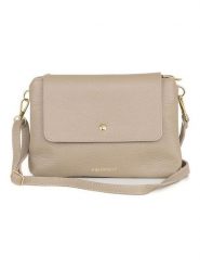 Mia Tomazzi Skórzana torebka w kolorze beżowym - 24 x 16 x 8 cm rozmiar: onesize. Brązowe torby na ramię Mia Tomazzi, bez wzorów, z materiału, na ramię, bez dodatków. Za 217.99 zł.