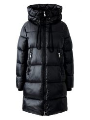 Oui Płaszcz zimowy w kolorze czarnym rozmiar: 42. Czarne płaszcze Oui, na zimę, bez wzorów, z puchu, bez kaptura. Za 699.51 zł.