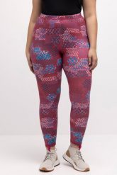 Damskie Narciarskie leginsy szybkoschnące materiał z recyklingu. Czerwone legginsy sportowe Ulla Popken, plus size, bez wzorów, z elastanu, narciarskie. Za 199.99 zł.