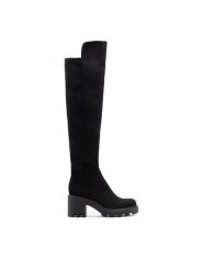 DeeZee Kozaki MORGANE WS5596-30 Czarny. Czarne kozaki DeeZee, z materiału, bez obcasa, na słupku, bez zapięcia. Za 159.99 zł.