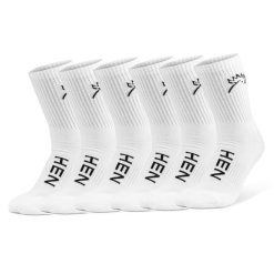 Everyday – półwysokie – skarpety sportowe – białe – zestaw 6 par. Białe skarpety HEN SPORTSGEAR, bez wzorów, z bawełny. Za 139.00 zł.