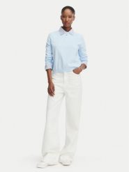 Tommy Jeans Sweter Essential DW0DW20159 Niebieski jasny Regular Fit. Niebieskie swetry Tommy Jeans, s, bez wzorów, z bawełny, bez ramiączek. Za 369.99 zł.