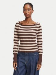 Guess Jeans Sweter W6BR66 Z1616 Brązowy Regular Fit. Brązowe swetry Guess Jeans, s, z aplikacjami, z jeansu, bez ramiączek. Za 349.99 zł.