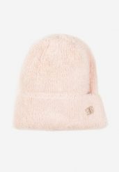 Różowa Czapka Beanie z Wiskozą Wełną i Naszywką Zolirra. Czerwone czapki Renee, z aplikacjami, z jeansu. Za 54.99 zł.