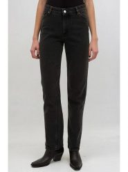 Monki Dżinsy - Regular fit - w kolorze czarnym rozmiar: W26. Czarne jeansy Monki, bez wzorów, z podwyższonym stanem. Za 61.17 zł.