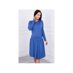 SUKIENKA POCKET JEANS. Niebieskie sukienki Meleksima, l, z aplikacjami, z jeansu, bez kołnierzyka, bez ramiączek. Za 179.00 zł.