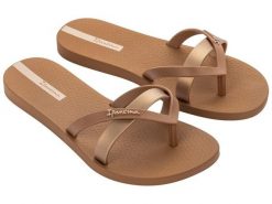 Klapki japonki plażowe damskie Ipanema Kirei brązowe r.37 modne. Brązowe klapki Ipanema, bez wzorów, z gumy, bez obcasa. Za 79.00 zł.