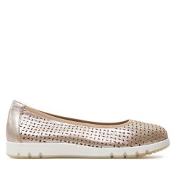 Baleriny Caprice. Brązowe baleriny Caprice, bez wzorów, bez obcasa. Za 239.99 zł.