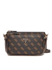 Guess Torebka Noelle II Mini HWQG96 72710 Brązowy. Brązowe torebki klasyczne Guess, z aplikacjami, ze skóry, bez dodatków. Za 549.99 zł.