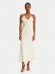 BARDOT Sukienka koktajlowa Marsella Ruffle 59338DB1 Écru Regular Fit. Sukienki Bardot, bez wzorów, z syntetyku, wizytowe, bez kołnierzyka, bez ramiączek. Za 799.99 zł.