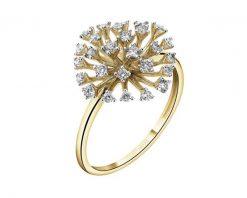 Pierścionek z żółtego złota z brylantami - 0,34 ct - próba 585. Żółte pierścionki Apart, z brylantem, złote. Za 4,290.00 zł.