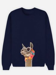WOOOP Bluza "Lama" w kolorze granatowym rozmiar: XS. Niebieskie bluzy Wooop, xs, bez wzorów, z bawełny, bez kaptura. Za 100.99 zł.