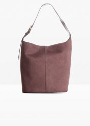 Torebka worek z ozdobną klamrą. Brązowe torebki klasyczne bonprix, bez wzorów, bez dodatków. Za 149.99 zł.
