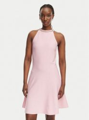 Morgan Sukienka codzienna 261-RMDIANE Różowy Regular Fit. Czerwone sukienki Morgan, na co dzień, xl, bez wzorów, z syntetyku, bez kołnierzyka, bez ramiączek, proste. Za 429.99 zł.