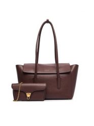 Coccinelle Torebka T8A Coccinelle Double Beat E1 T8A 11 02 01 Bordowy. Czerwone shopper Coccinelle, bez wzorów, ze skóry, bez dodatków. Za 1,999.00 zł.