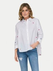 ONLY Koszula 15283743 Biały Box Fit. Białe koszule Only, xs, bez wzorów, z bawełny, bez kołnierzyka, bez ramiączek. Za 99.99 zł.