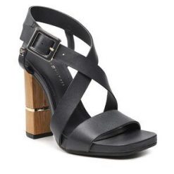 Sandały Tommy Hilfiger. Niebieskie sandały TOMMY HILFIGER, bez wzorów, bez obcasa, na słupku, bez zapięcia. Za 499.99 zł.
